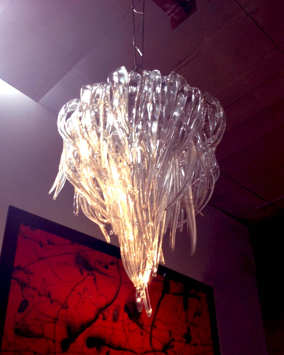 alt="Glass Chandelier, Robert Stern"